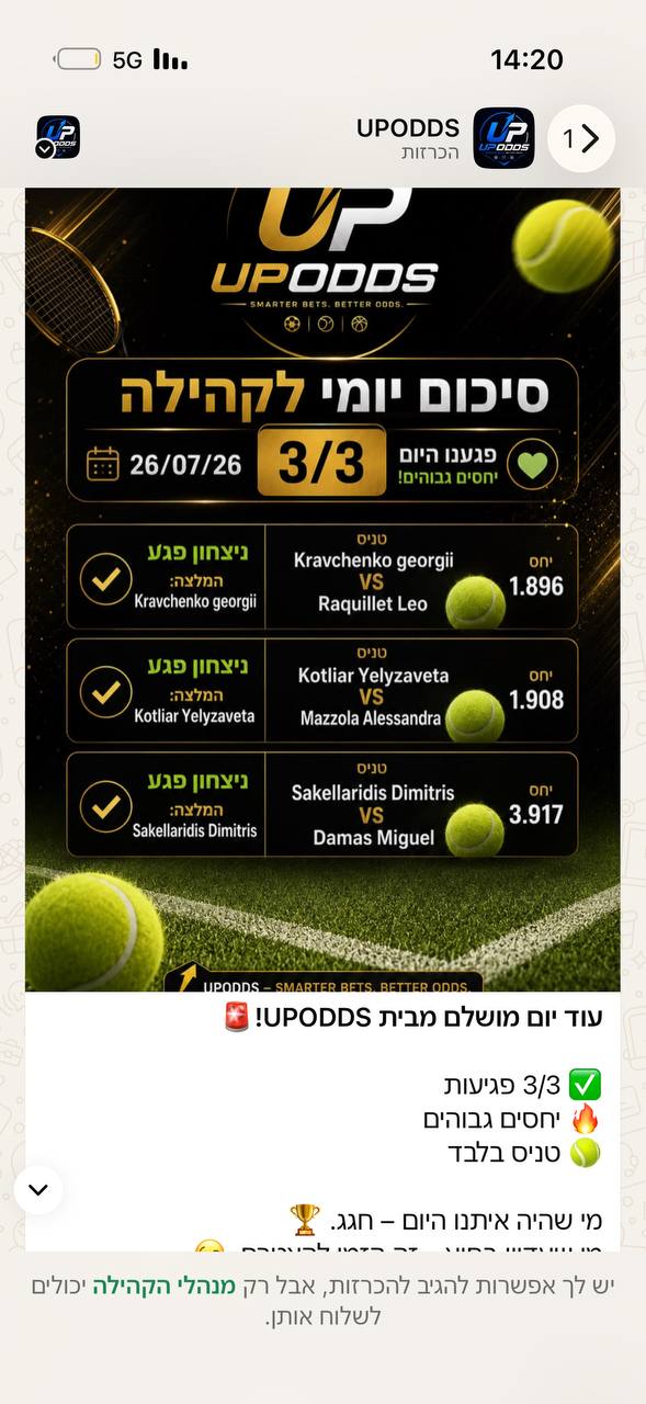 צילום מסך מקהילת UPODDS — סיכום יומי